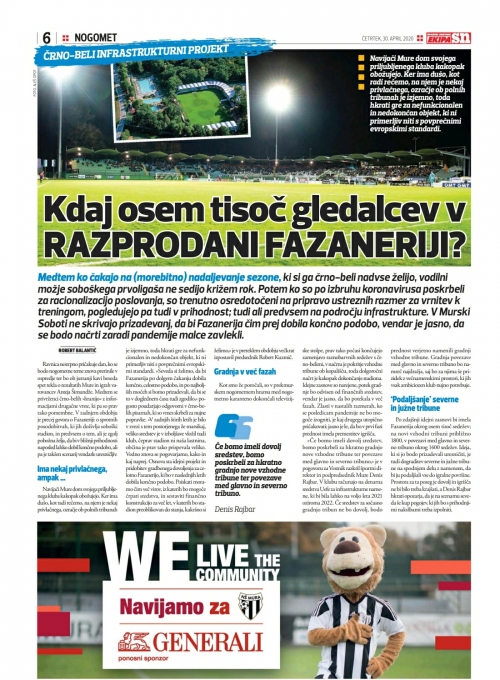 Kdaj osem tisoč gledalcev v razprodani Fazaneriji? To se sprašujejo v Ekipi.