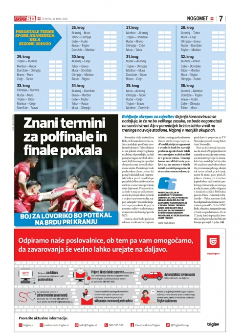 Pokalni finale se seli na Brdo pri Kranju.