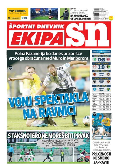 Naslovnica Ekipe je posvečena prekmursko štajerskemu derbiju.