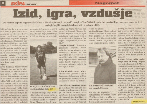 Izjave po tekmi Mura : Bečej.