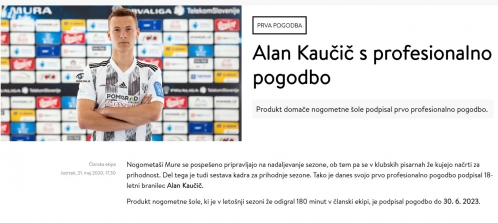 Alan Kaučič je podpisal pogodbo z Muro do 30. junija 2023.