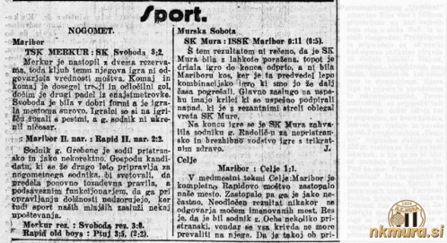 Poročilo s tekme Mura : I.SSK Maribor