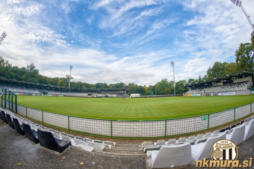 Pogled na stadion Fazanerija. Slikano z vzhodne tribune.