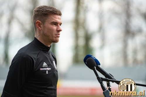 Luka Bobičanec na medijskem terminu pred tekmo Mura : Maribor (14. 3. 2021).