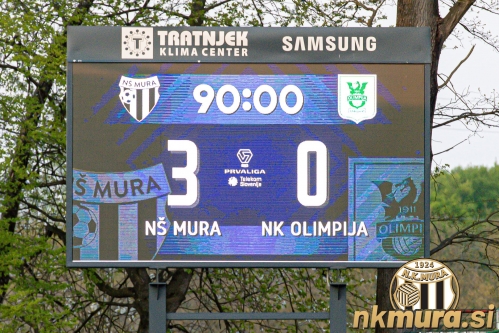 Glavni semafor in končni rezultat na tekmi Mura : Olimpija, ki je bila odigrana 25. aprila 2021.