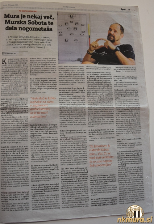 Ante Šimundža v obsežnem intervjuju za mariborski Večer.
