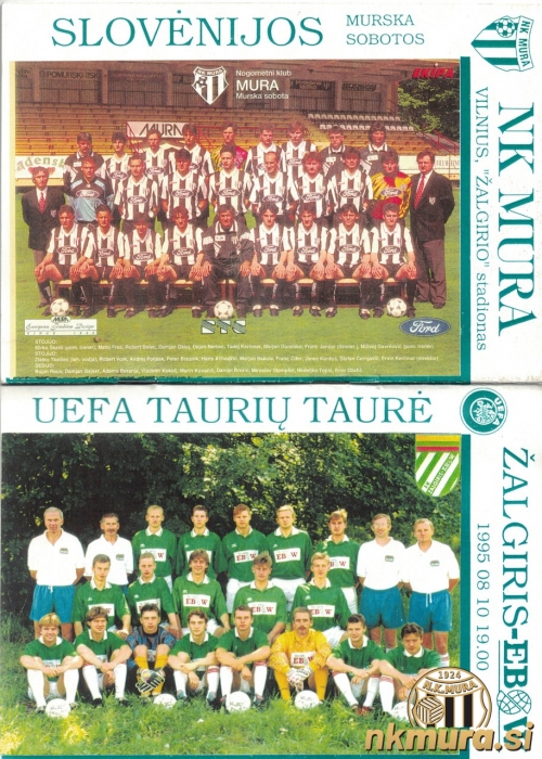 Bilten, ki ga je izdal nogometni klub Žalgiris pred tekmo.