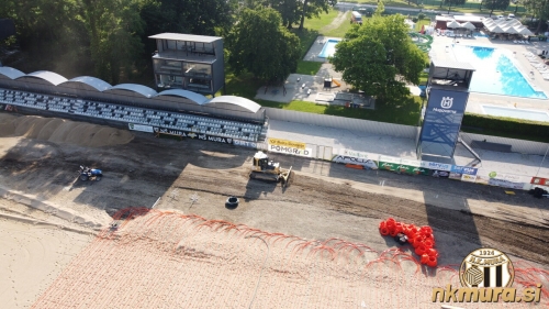 Fazanerija med prenovo travnate površine.