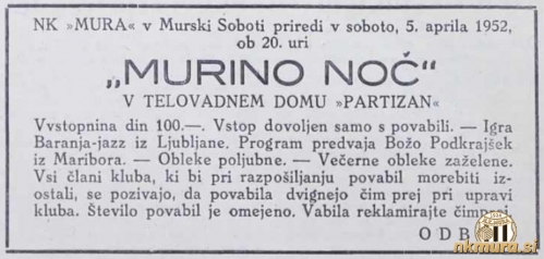 Murina noč v telovadnem domu Partizan v Murski Soboti.