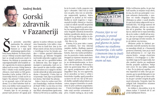 Kolumna o Gorskem zdravniku v Fazaneriji.