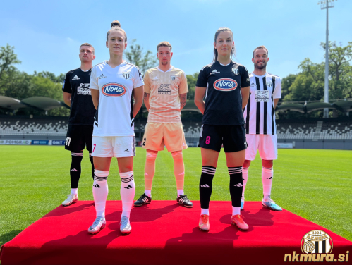 Dresi za sezono 2023/24. Od leve: Mihael Klepač, Špela Kolbl, Kai Cipot, Lucija Kos in Žiga Kous.
