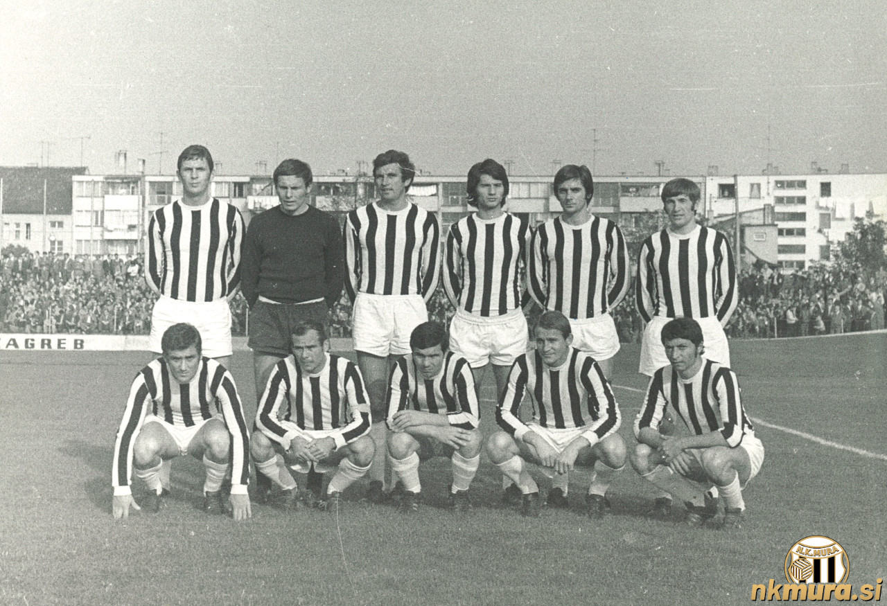 Zagreb : Mura, 5. marec 1972. Stadion Kranjčevićeva. Stojijo od leve: Kopač, Cirkvenčić, Glažar, Gavrilović, Posavec, Husar. Čepijo: Binkovski, Kranjc, Košak, Pintarič in J. Horvat.