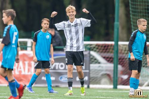 Miha Matjašec v Murinem dresu selekcije U15 na tekmi med Muro in Brežicami (1. oktober 2022).