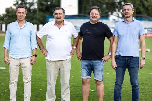 Aleš Kegelj (poslovni direktor), George Juncaj (strateški partner), Robert Kuzmič (predsednik) in Agron Šalja (generalni direktor).