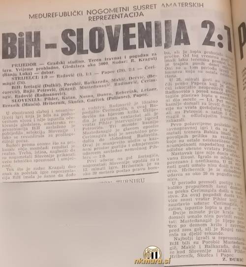 Vratar Mure Alojz Pihler je branil za slovensko reprezentanco na tekmi proti BiH.