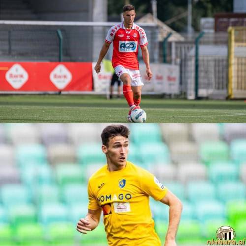 Massimo Decoene v dresu KV Kortrijka in Luka Kerin v dresu Brava.