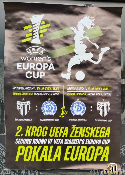 Po Murski Soboti lahko vidimo plakate, ki vabijo na tekmo murašic.
