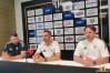 Od leve: Smiljan Kuhar (medijski predstavnik), Mitja Mörec (trener), Robert Kuzmič (predsednik).