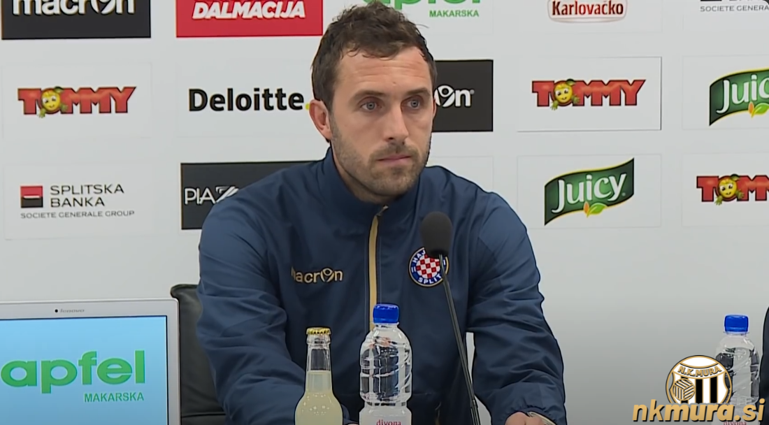 Žiga Kljajić kot pomočnik trenerja Marijanu Pušniku pri splitskem Hajduku v sezoni 2016/17.